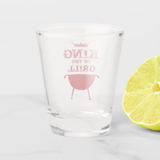 Koning van de Gril, rood Shot Glas (Achterkant)