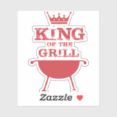 Koning van de Gril, rood Sticker (Vel)