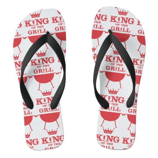 Koning van de Gril, rood Teenslippers (Voetbed)