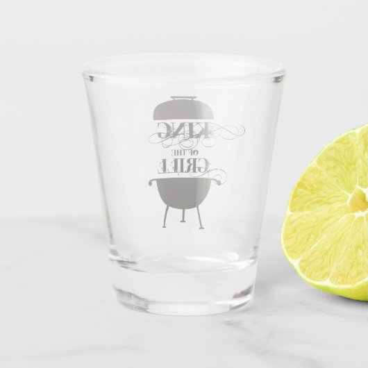 Koning van de Gril Shot Glas (Achterkant)