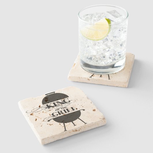 Koning van de Gril Stenen Onderzetter (Zijkant)