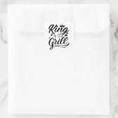 Koning van de Gril Vierkante Sticker (Tas)