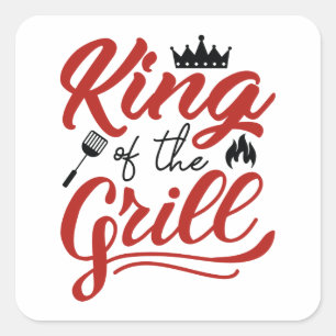 Koning van de Gril Vierkante Sticker