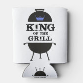 Koning van de Gril, zwarte blauwe kroon Blikjeskoeler (Achterkant)