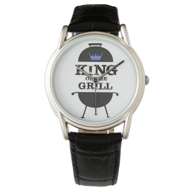 Koning van de Gril, zwarte blauwe kroon Horloge (Voorkant)