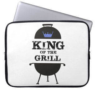 Koning van de Gril, zwarte blauwe kroon Laptop Sleeve