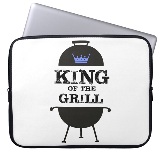 Koning van de Gril, zwarte blauwe kroon Laptop Sleeve (Voorkant)
