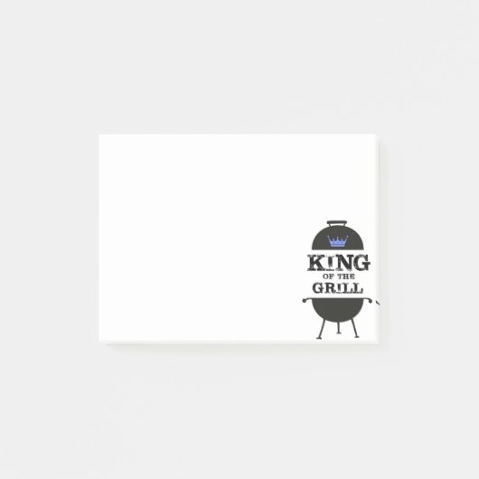 Koning van de Gril, zwarte blauwe kroon Post-it® Notes (Voorkant)