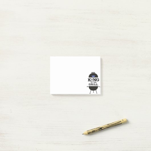 Koning van de Gril, zwarte blauwe kroon Post-it® Notes (Op bureau)