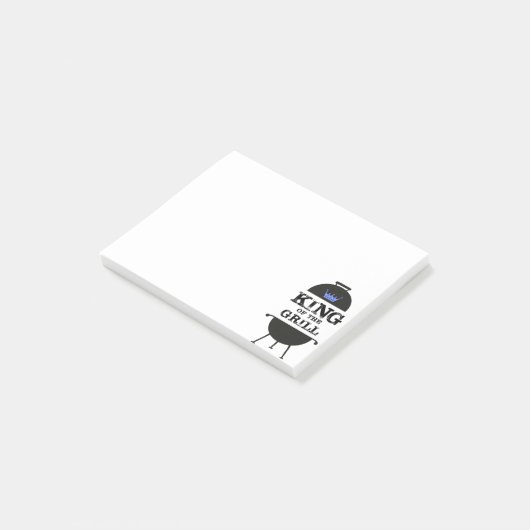 Koning van de Gril, zwarte blauwe kroon Post-it® Notes (Schuin)