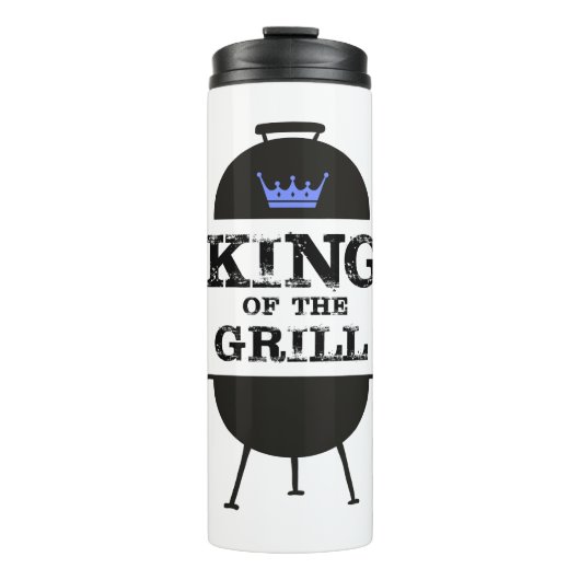 Koning van de Gril, zwarte blauwe kroon Thermosbeker (Voorkant)