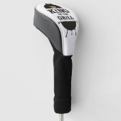 Koning van de Gril, zwarte goudkroon Golfheadcover (Schuin)