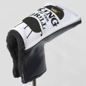 Koning van de Gril, zwarte goudkroon Golfheadcover (3/4 voorkant)