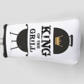 Koning van de Gril, zwarte goudkroon Golfheadcover (Voorkant)