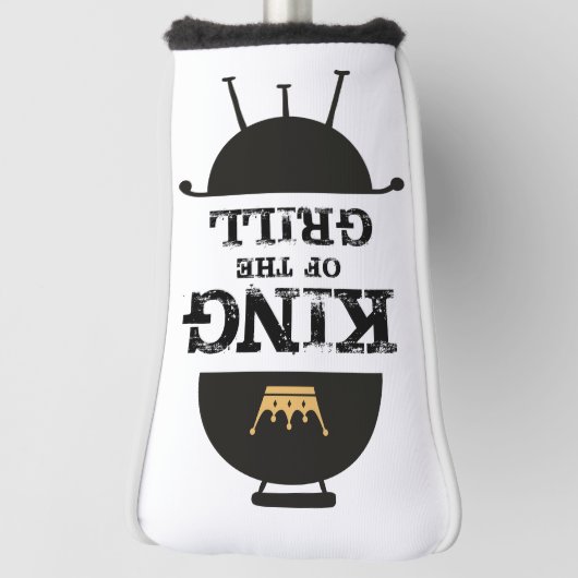 Koning van de Gril, zwarte goudkroon Golfheadcover (Draai 90)