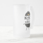 Koning van de Gril, zwarte goudkroon Matglas Bierpul (Voorkant rechts)