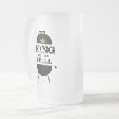 Koning van de Gril, zwarte goudkroon Matglas Bierpul (Voorkant links)