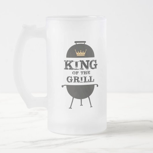 Koning van de Gril, zwarte goudkroon Matglas Bierpul (Links)