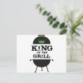 Koning van de Gril, zwarte groene kroon Briefkaart (Staand voorkant)