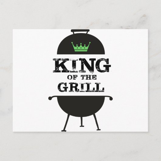 Koning van de Gril, zwarte groene kroon Briefkaart (Voorkant)