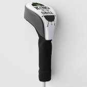 Koning van de Gril, zwarte groene kroon Golfheadcover (Schuin)