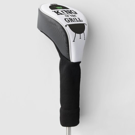 Koning van de Gril, zwarte groene kroon Golfheadcover (Schuin)