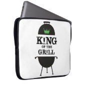 Koning van de Gril, zwarte groene kroon Laptop Sleeve (Voorkant Rechts)