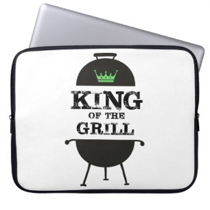 Koning van de Gril, zwarte groene kroon Laptop Sleeve