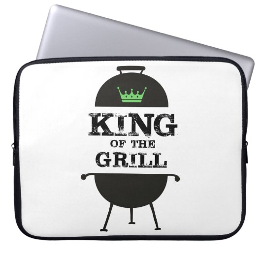 Koning van de Gril, zwarte groene kroon Laptop Sleeve (Voorkant)