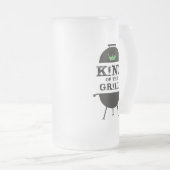 Koning van de Gril, zwarte groene kroon Matglas Bierpul (Voorkant rechts)