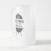 Koning van de Gril, zwarte groene kroon Matglas Bierpul (Voorkant links)