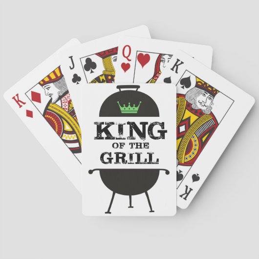 Koning van de Gril, zwarte groene kroon Pokerkaarten (Achterkant)
