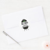Koning van de Gril, zwarte groene kroon Ronde Sticker (Envelop)