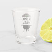 Koning van de Gril, zwarte groene kroon Shot Glas (Achterkant)