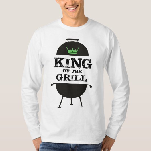 Koning van de Gril, zwarte groene kroon T-shirt (Voorkant)