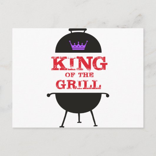 Koning van de Gril, zwarte Paarse kroonrood Briefkaart (Voorkant)