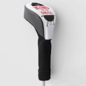 Koning van de Gril, zwarte Paarse kroonrood Golfheadcover (Schuin)