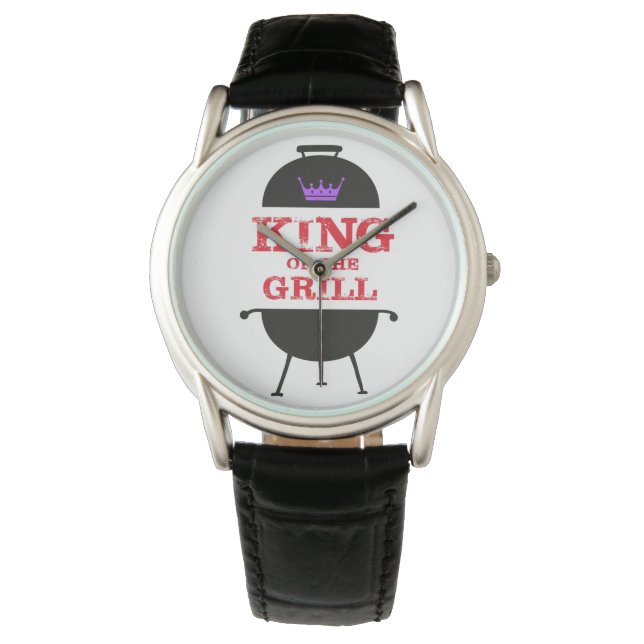 Koning van de Gril, zwarte Paarse kroonrood Horloge (Voorkant)