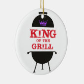 Koning van de Gril, zwarte Paarse kroonrood Keramisch Ornament (Rechts)