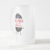 Koning van de Gril, zwarte Paarse kroonrood Matglas Bierpul (Voorkant links)