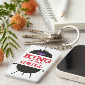 Koning van de Gril, zwarte Paarse kroonrood Sleutelhanger (Voorkant Rechts)