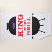 Koning van de Gril, zwarte Paarse kroonrood Strandlaken (Voorkant)