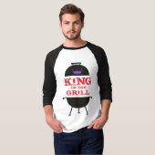 Koning van de Gril, zwarte Paarse kroonrood T-shirt (Voorkant volledig)