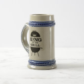 Koning van de Gril, zwarte witte kroon Bierpul (Voorkant links)