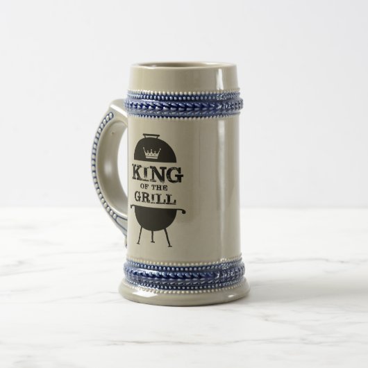 Koning van de Gril, zwarte witte kroon Bierpul (Voorkant links)