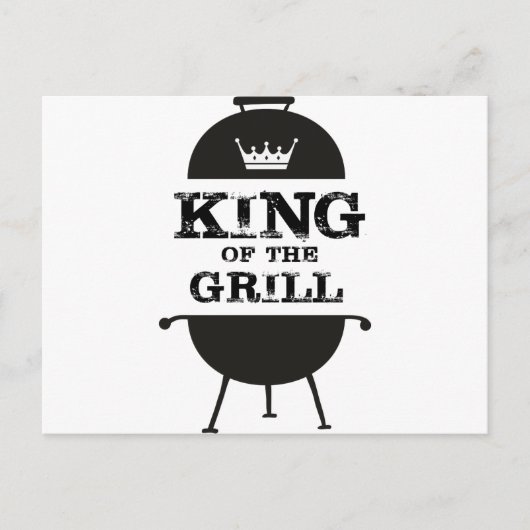 Koning van de Gril, zwarte witte kroon Briefkaart (Voorkant)