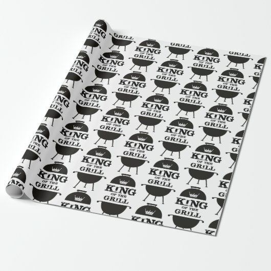 Koning van de Gril, zwarte witte kroon Cadeaupapier (Uitgerold)