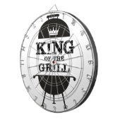 Koning van de Gril, zwarte witte kroon Dartbord (Voorkant Rechts)