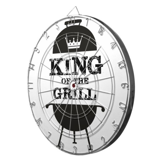 Koning van de Gril, zwarte witte kroon Dartbord (Voorkant Rechts)
