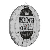 Koning van de Gril, zwarte witte kroon Dartbord (Voorkant Links)